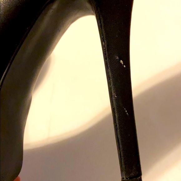 Black Faux Leather Close Toe Platform Stiletto - Picture 2 of 10